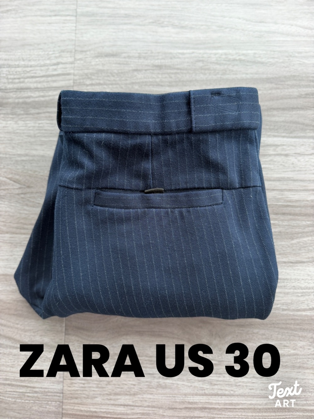 Zara Man Navy Blue Pinstripe Comfort Collection Chino Trousers Size 30US
